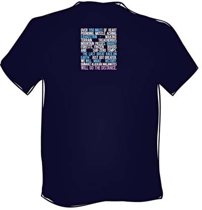 Blue Iditarod  Mals Go The  Distance TShirt - back