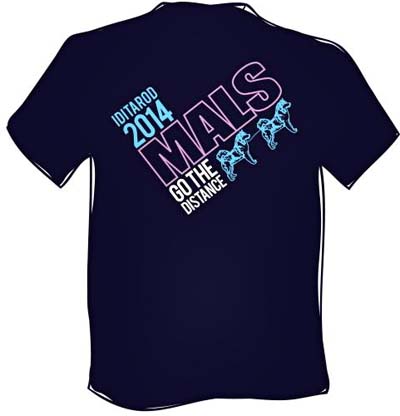 Blue Iditarod  Mals Go The  Distance TShirt - front