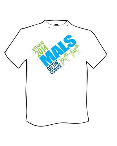 White Iditarod Mals Go The Distance TShirt - front