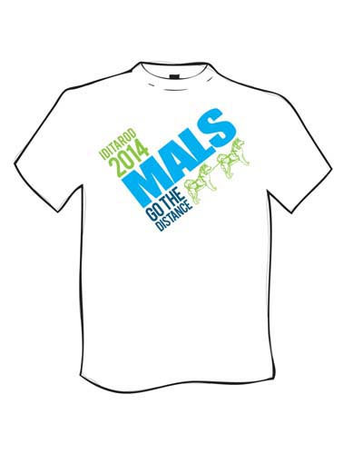 White Iditarod  Mals Go The  Distance TShirt - front